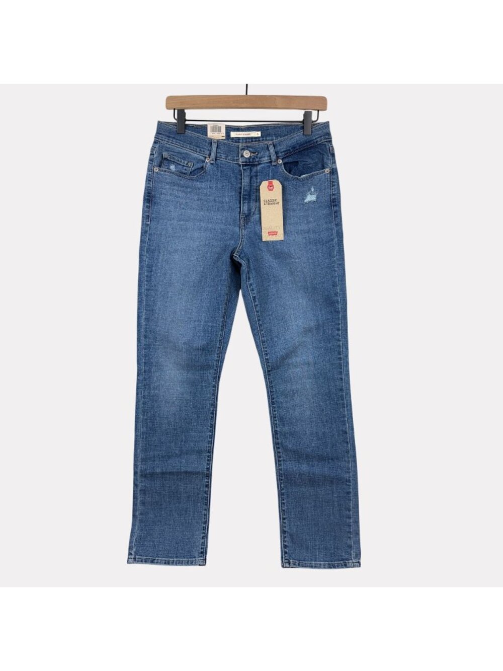 Levi's Classic Straight Mid Rise Jeans Womens 6 (28/30) Medium Wash Blue